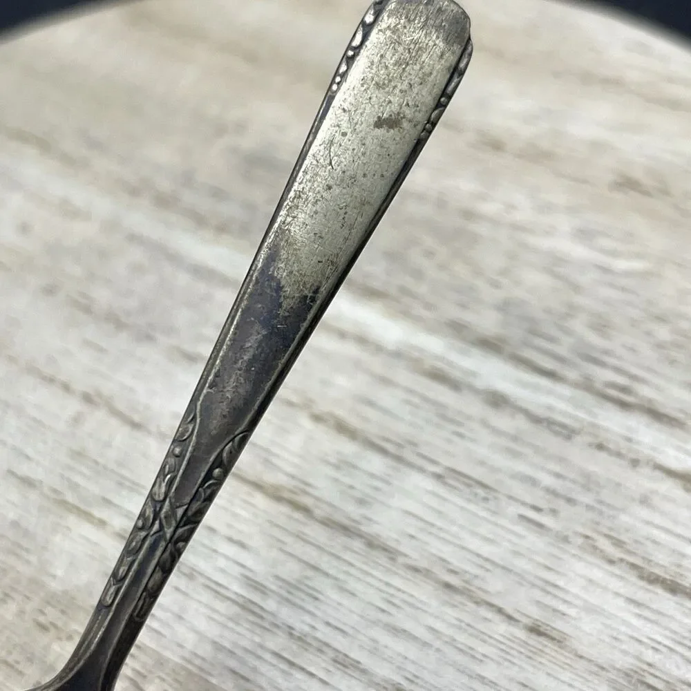 VTG ATQ 1881 Rogers Oneida Silver Plated Baby Fork Patina Tarnished 4.25”